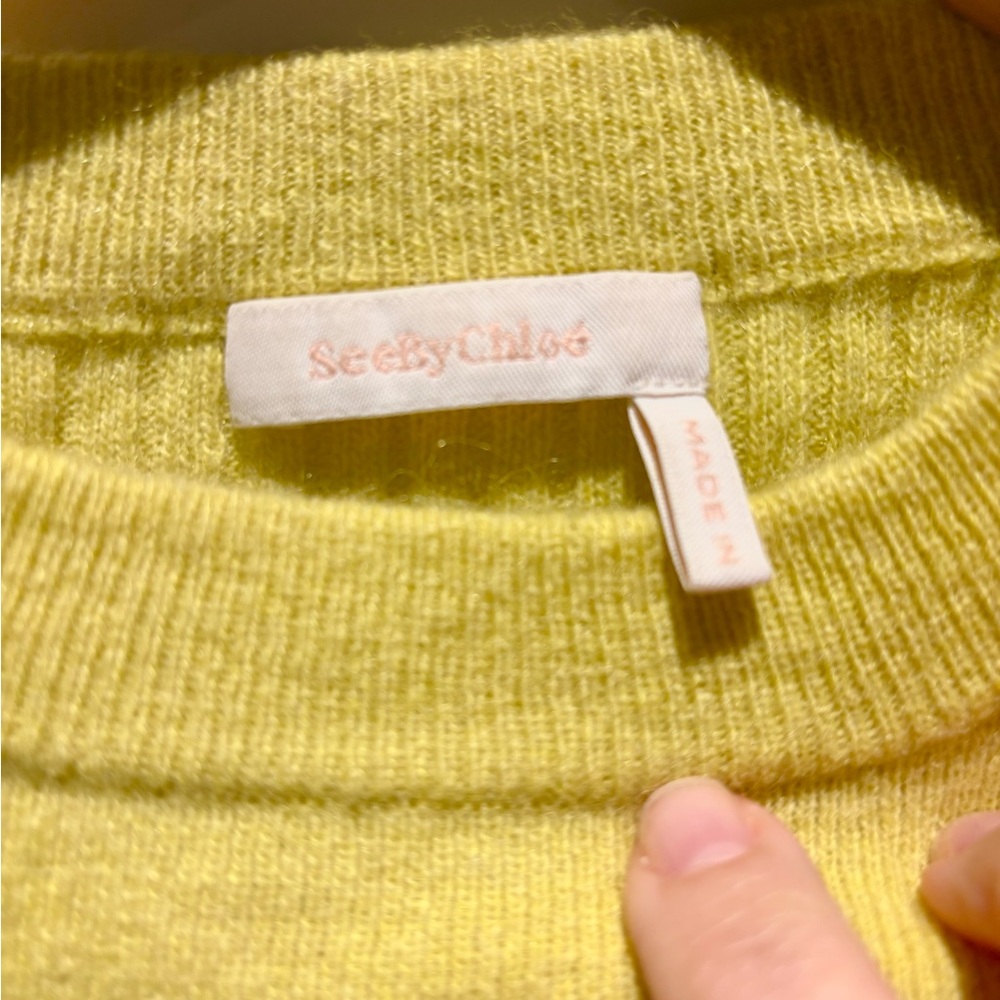 SEE BY CHLOE 🖤 Yellow Ruffled Sweater - Picture 7 of 8